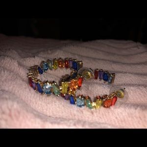 Rainbow Jeweled Hoops!!!